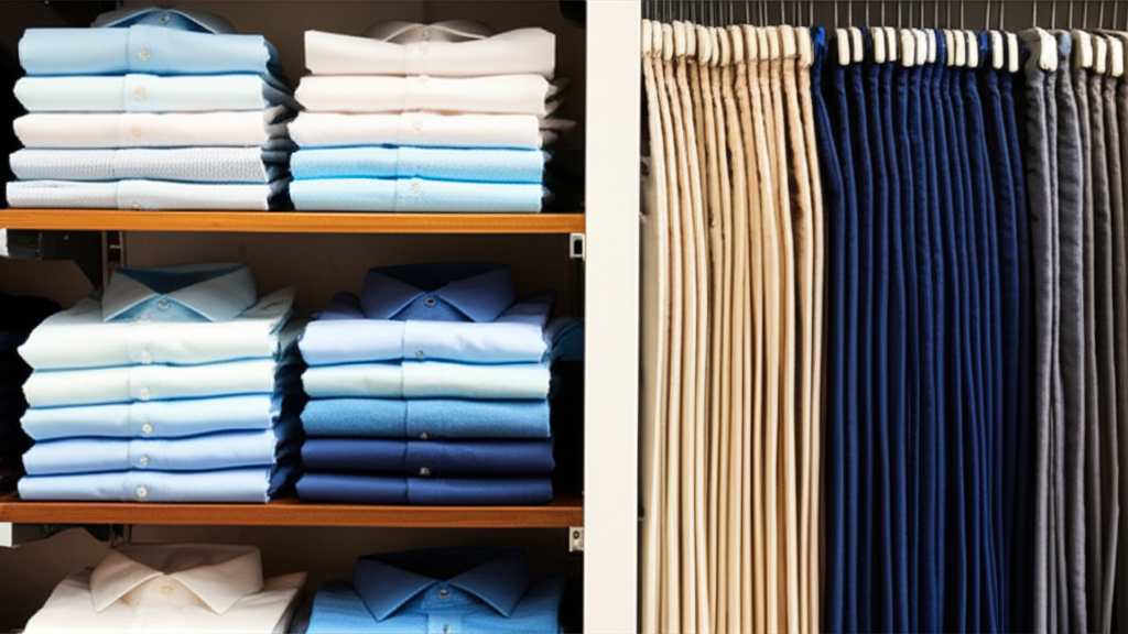 School uniforms and accessories display